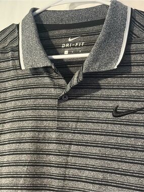 Nike Dri-FIT Men's Gray Striped Polo